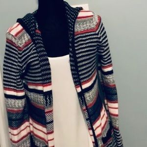 ❤️$3/$20 BLACK AND PINK HOODED CARDIGAN